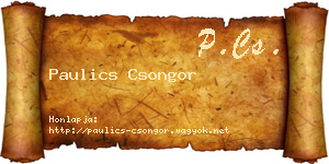 Paulics Csongor névjegykártya
